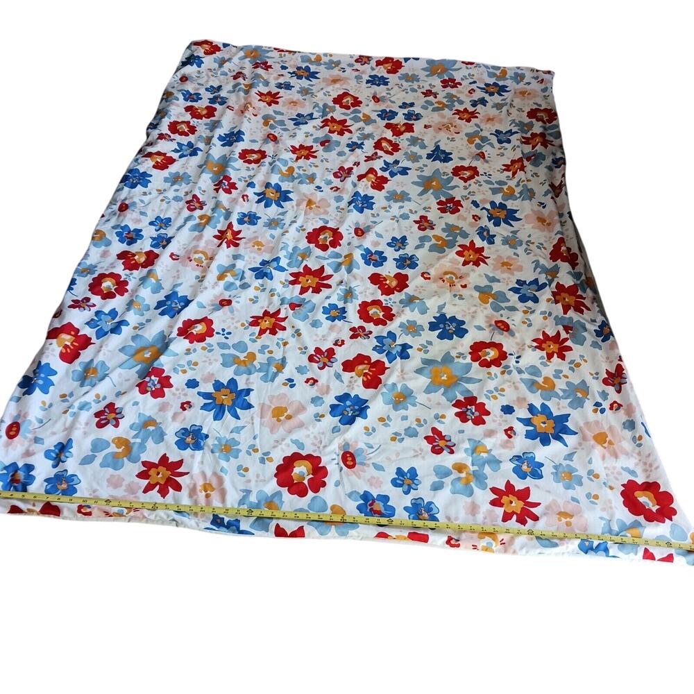 Red Floral Bohemian Twin Blanket Comforter Bedspread 91.x62 White Colorful VTG - Picture 12 of 15